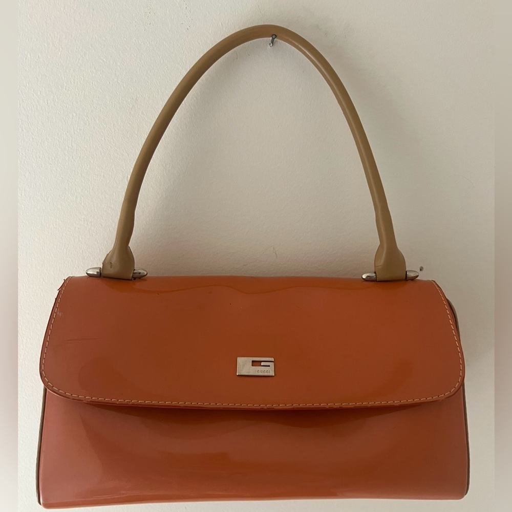 Elegant Orange & Tan Shoulder Bag